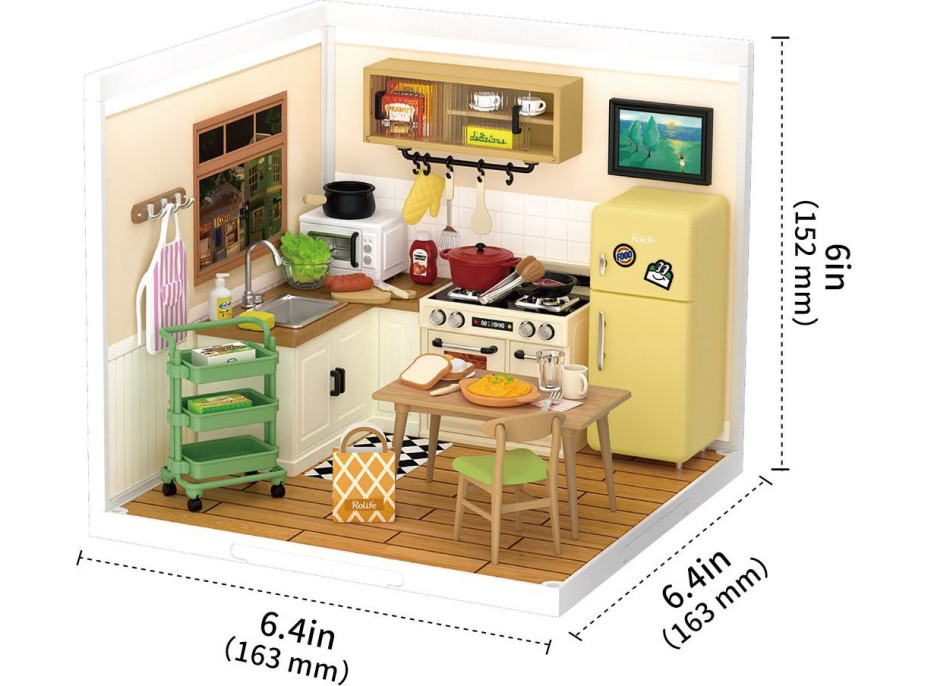 ROBOTIME Rolife DIY House: Kuchyň s LED osvětlením 152 dílků