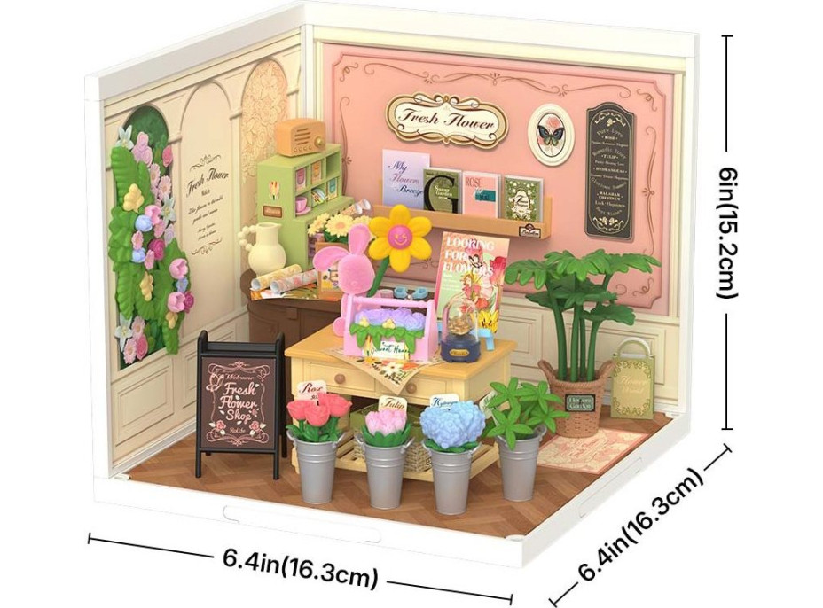 ROBOTIME Rolife DIY House: Květinářství s LED osvětlením 142 dílků