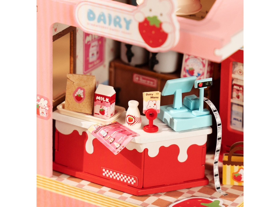 ROBOTIME Rolife DIY House: Mléčný bar s LED osvětlením 73 dílků