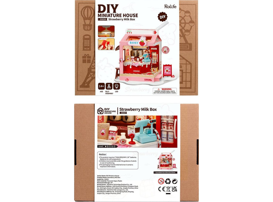 ROBOTIME Rolife DIY House: Mléčný bar s LED osvětlením 73 dílků