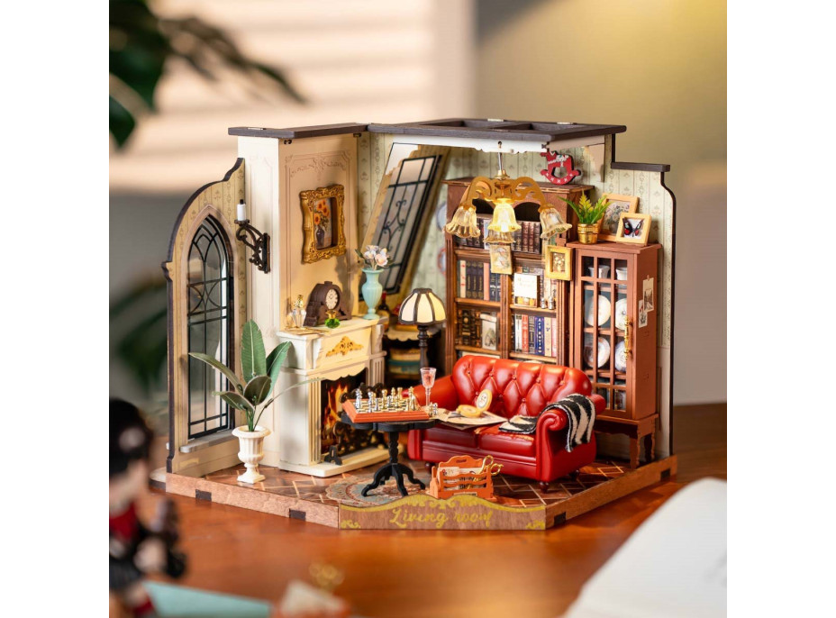 ROBOTIME Rolife DIY 3D dřevěné puzzle Obývací pokoj s LED osvětlením