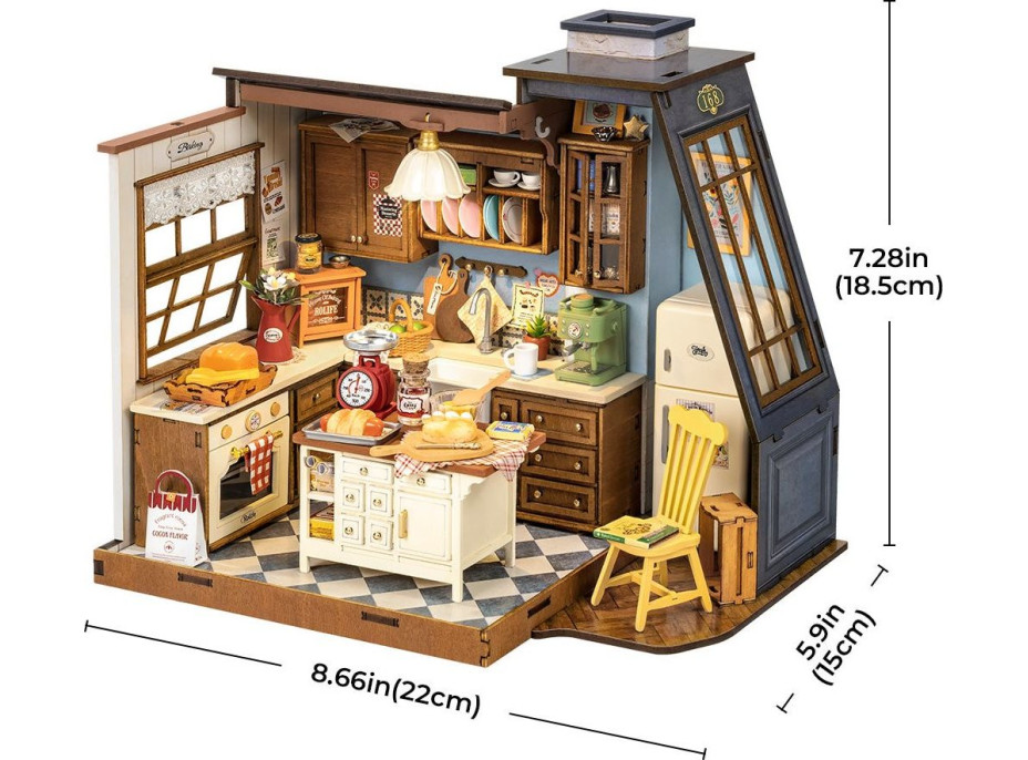 ROBOTIME Rolife DIY House: Pečení v kuchyni s LED osvětlením
