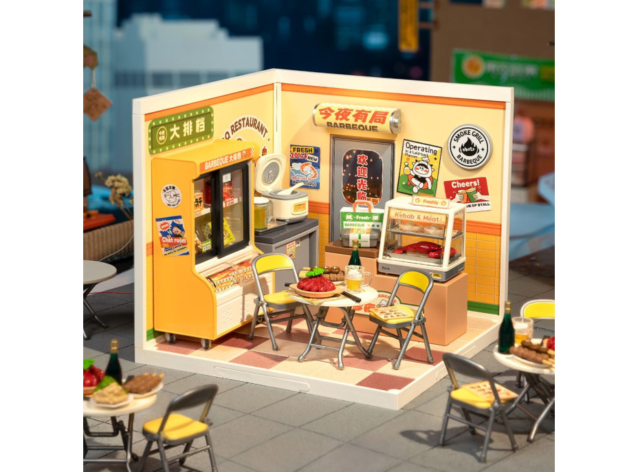 ROBOTIME Rolife DIY House: Restaurace Nonstop s LED osvětlením 120 dílků