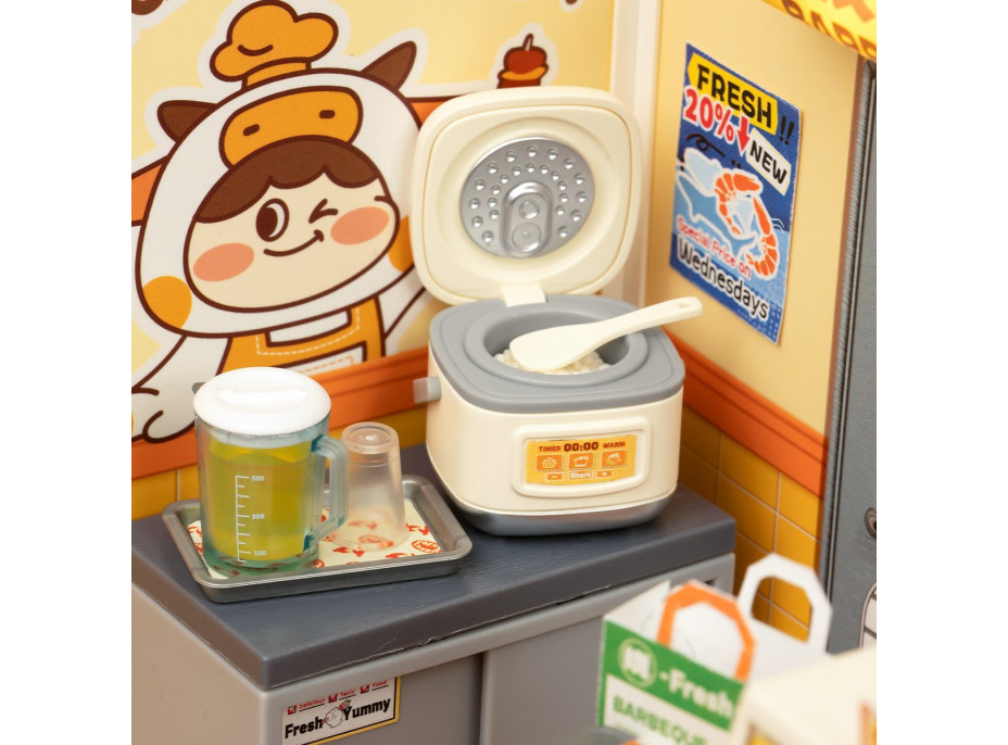 ROBOTIME Rolife DIY House: Restaurace Nonstop s LED osvětlením 120 dílků