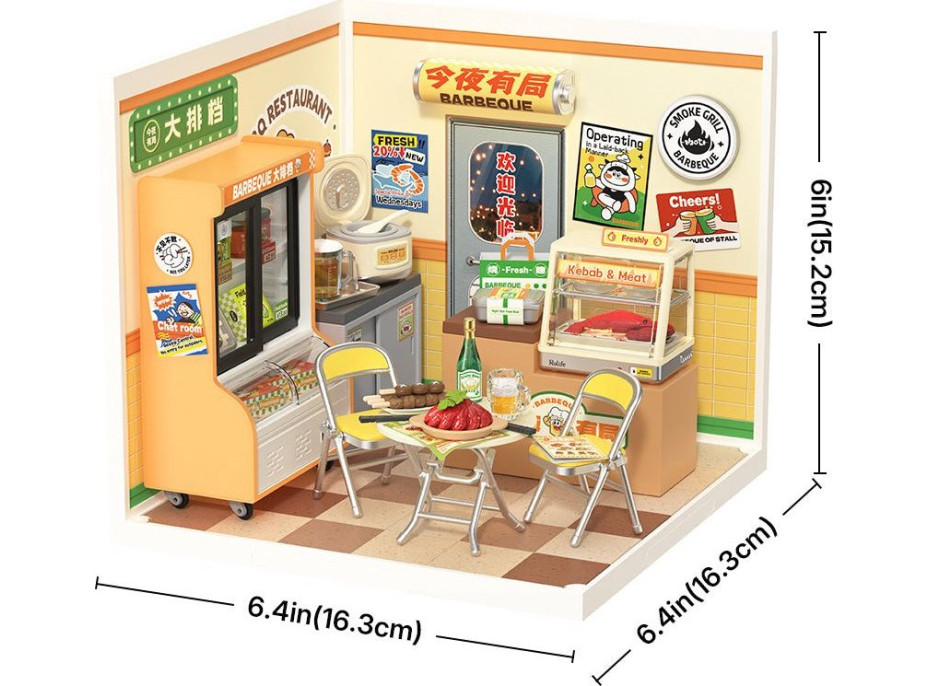 ROBOTIME Rolife DIY House: Restaurace Nonstop s LED osvětlením 120 dílků