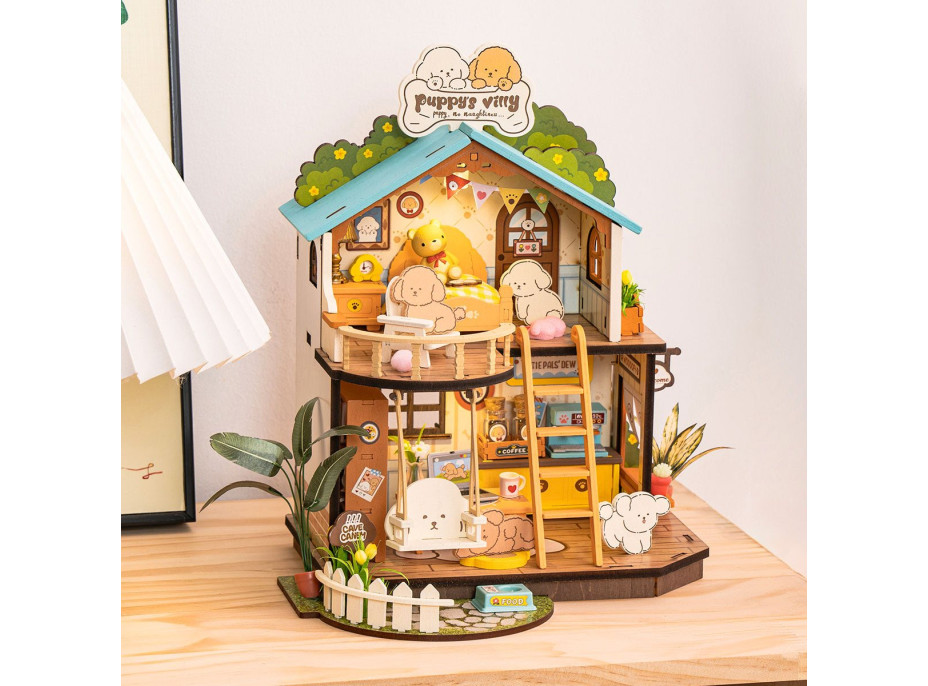 ROBOTIME Rolife DIY House: Vila pro pejsky s LED osvětlením