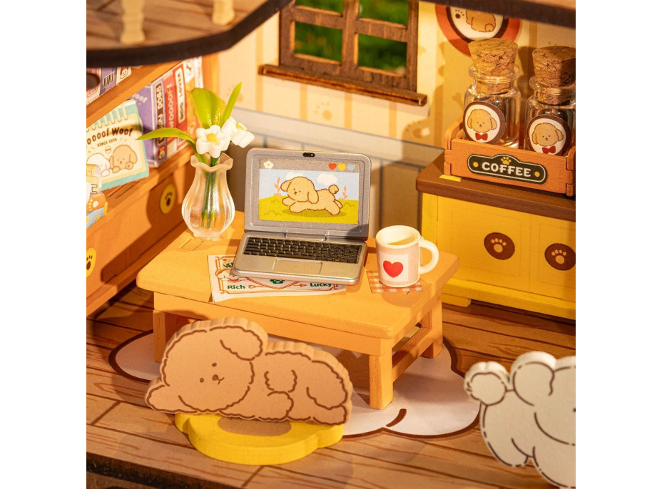 ROBOTIME Rolife DIY House: Vila pro pejsky s LED osvětlením