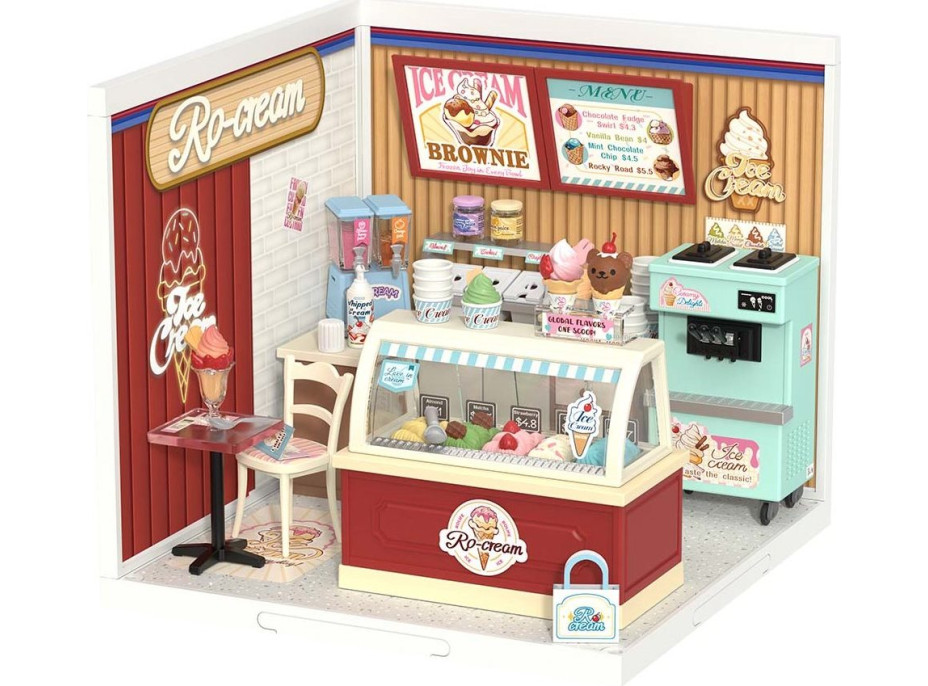 ROBOTIME Rolife DIY House: Zmrzlinárna s LED osvětlením 144 dílků