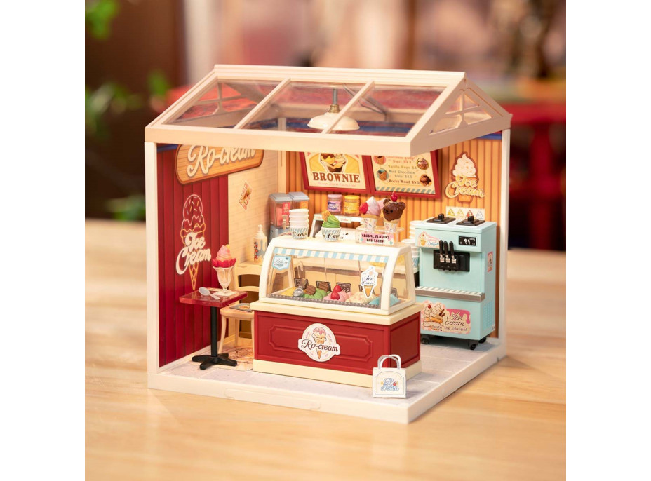 ROBOTIME Rolife DIY House: Zmrzlinárna s LED osvětlením 144 dílků