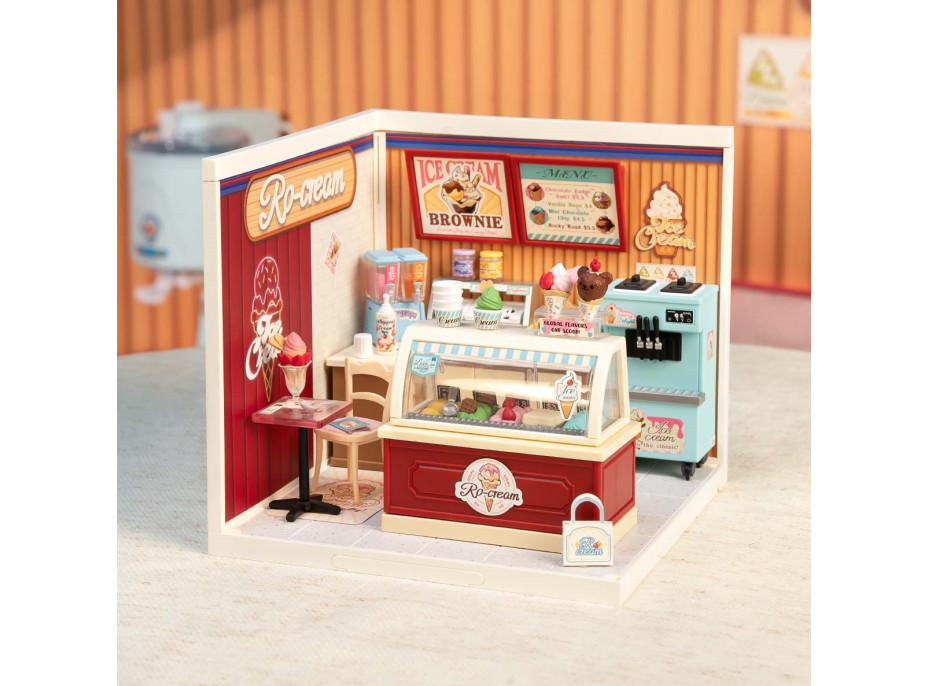 ROBOTIME Rolife DIY House: Zmrzlinárna s LED osvětlením 144 dílků