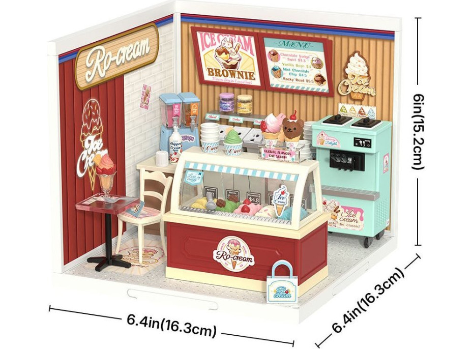 ROBOTIME Rolife DIY House: Zmrzlinárna s LED osvětlením 144 dílků