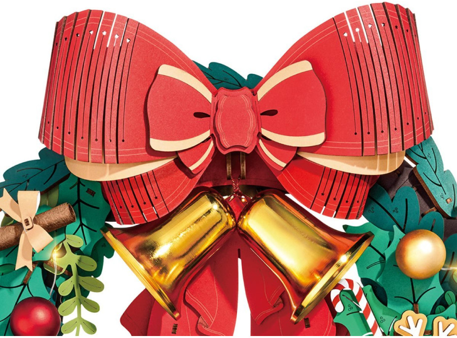 ROBOTIME Rolife Svítící 3D dřevěné puzzle Adventní věnec 252 dílků