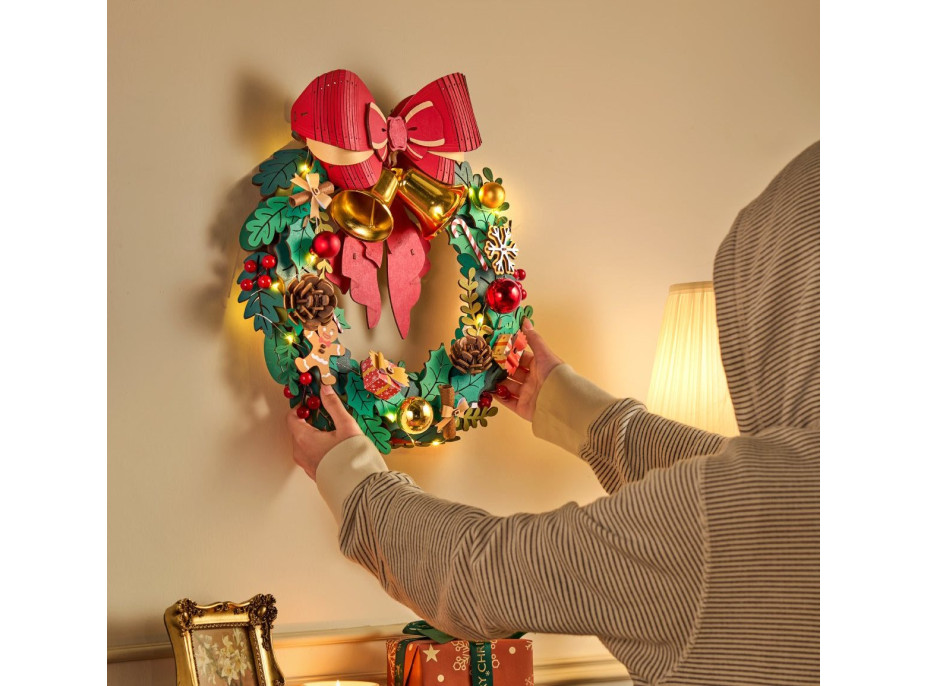 ROBOTIME Rolife Svítící 3D dřevěné puzzle Adventní věnec 252 dílků