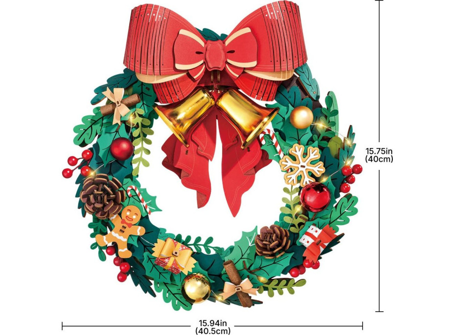 ROBOTIME Rolife Svítící 3D dřevěné puzzle Adventní věnec 252 dílků