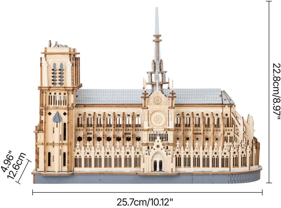 ROBOTIME Rowood 3D dřevěné puzzle Katedrála Notre-Dame 330 dílků