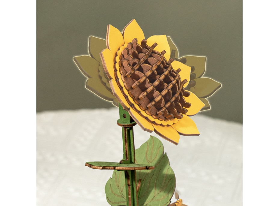 ROBOTIME Rowood 3D dřevěné puzzle Slunečnice 86 dílků