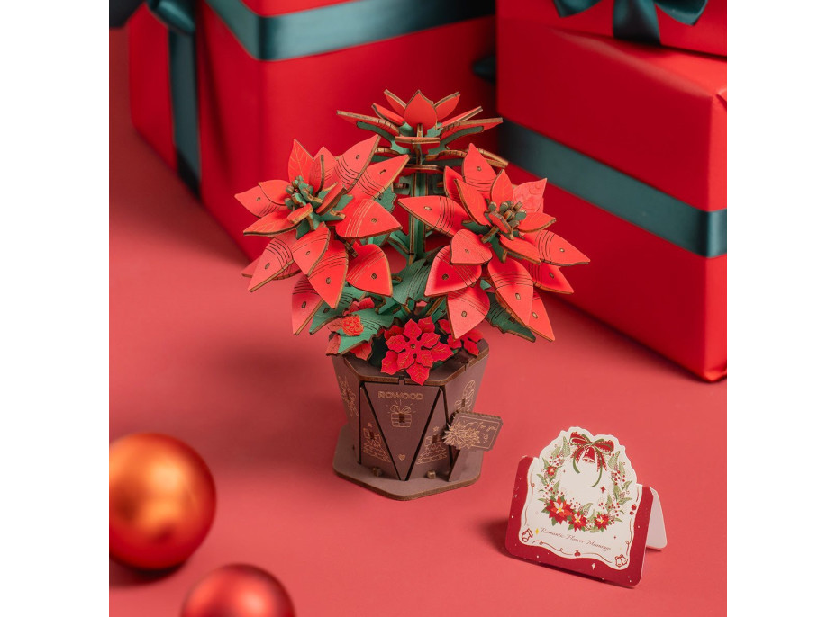 ROBOTIME Rowood 3D dřevěné puzzle Vánoční hvězda 153 dílků