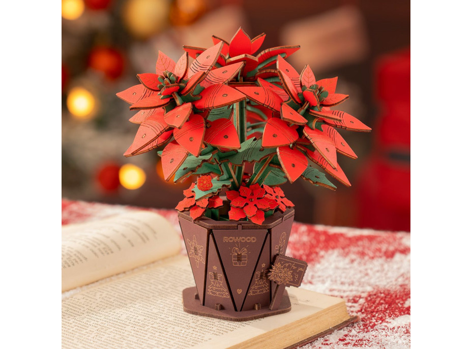 ROBOTIME Rowood 3D dřevěné puzzle Vánoční hvězda 153 dílků