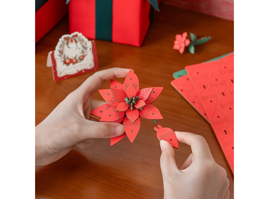 ROBOTIME Rowood 3D dřevěné puzzle Vánoční hvězda 153 dílků