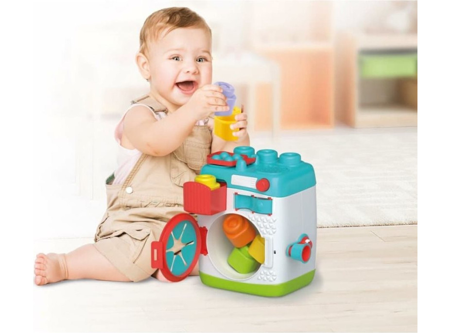 CLEMENTONI Soft Clemmy Vkládací senzorická pračka s kostkami