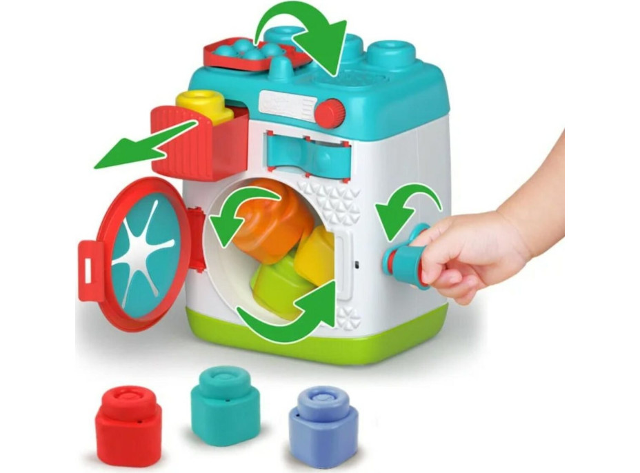 CLEMENTONI Soft Clemmy Vkládací senzorická pračka s kostkami