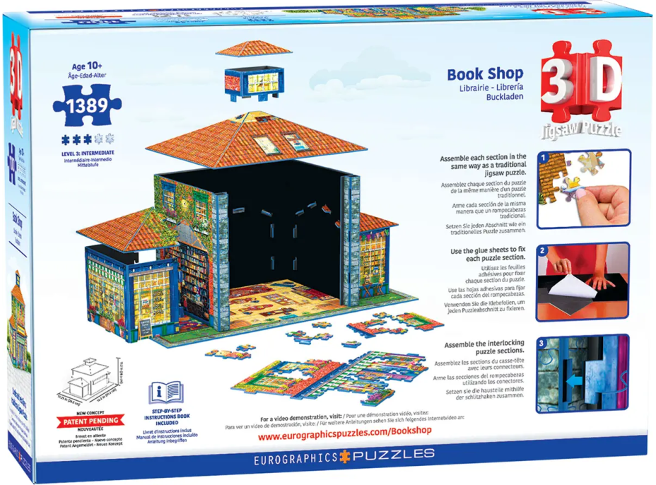 EUROGRAPHICS 3D puzzle Knihkupectví 1389 dílků