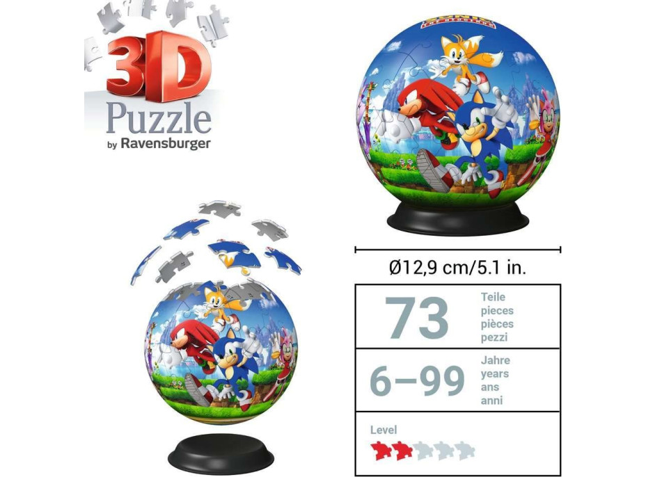 RAVENSBURGER 3D Puzzleball Sonic 72 dílků