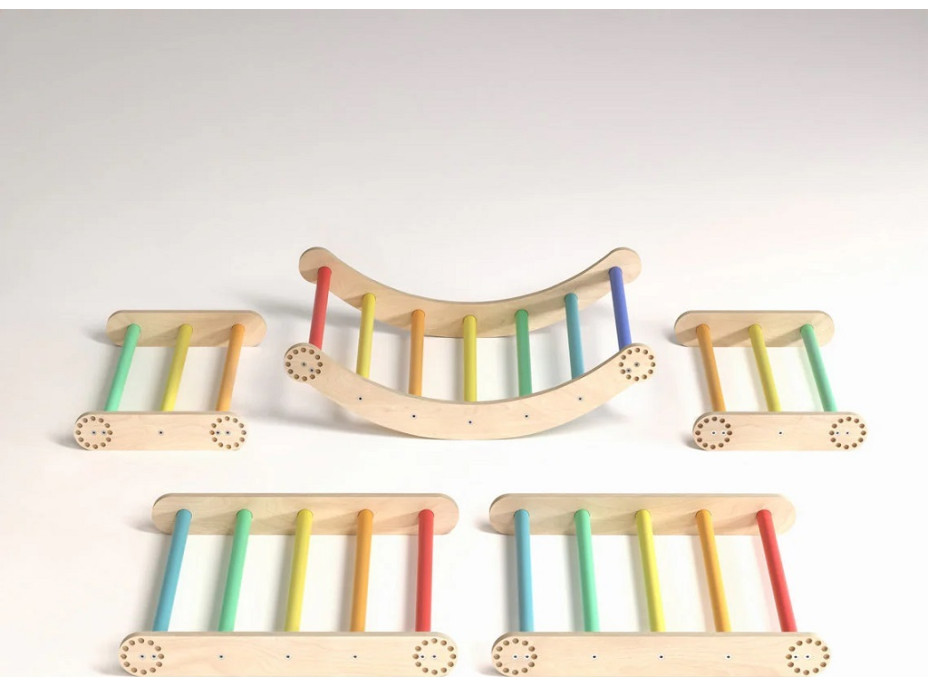 BusyKids Velká skládací lezecká sestava duhová