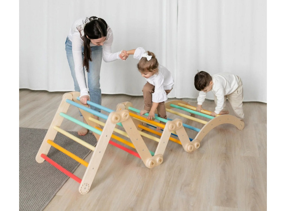BusyKids Velká skládací lezecká sestava duhová