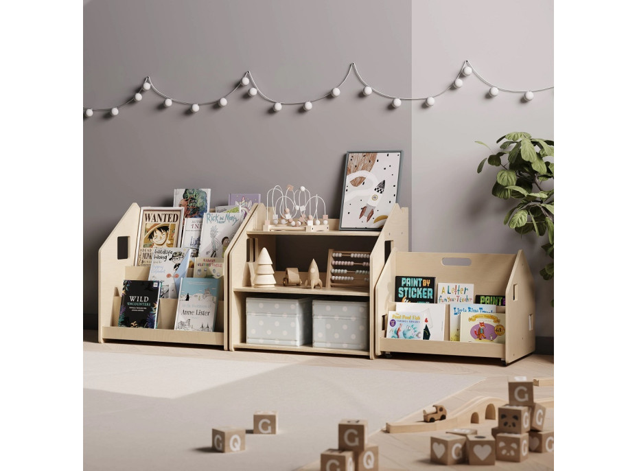 BusyKids Oboustranná knihovna na kolečkách