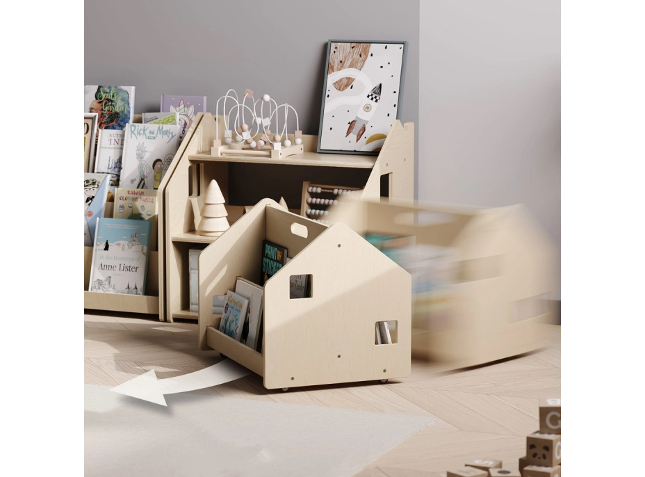 BusyKids Oboustranná knihovna na kolečkách