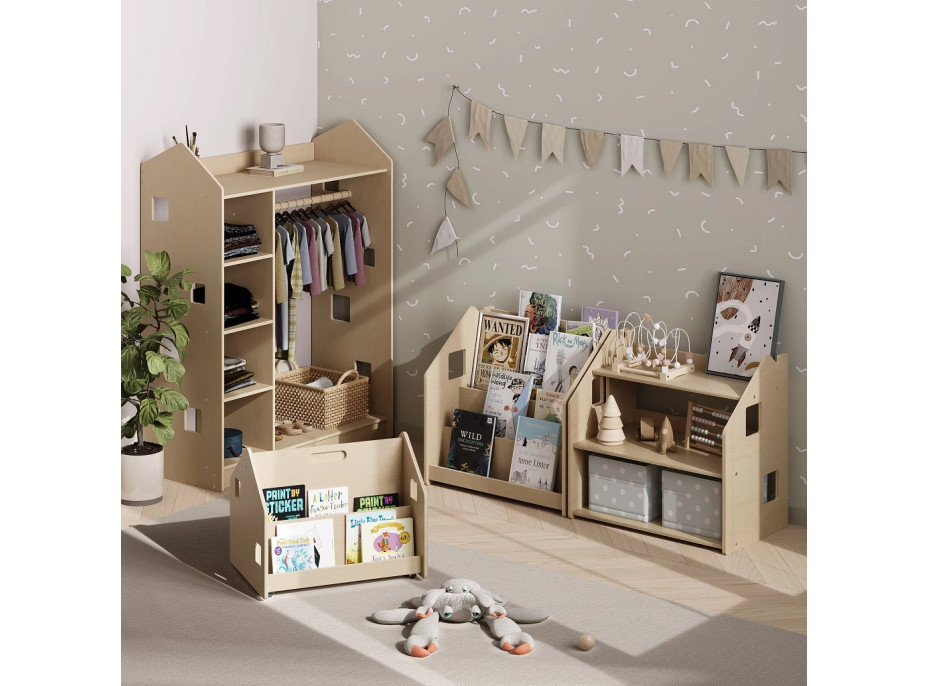 BusyKids Oboustranná knihovna na kolečkách