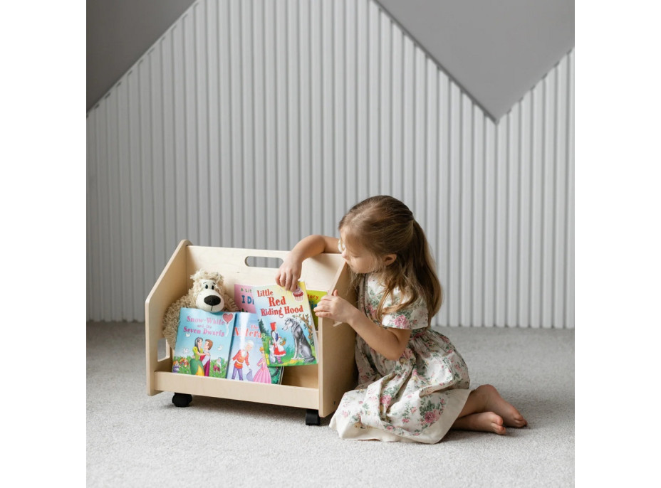 BusyKids Oboustranná knihovna na kolečkách