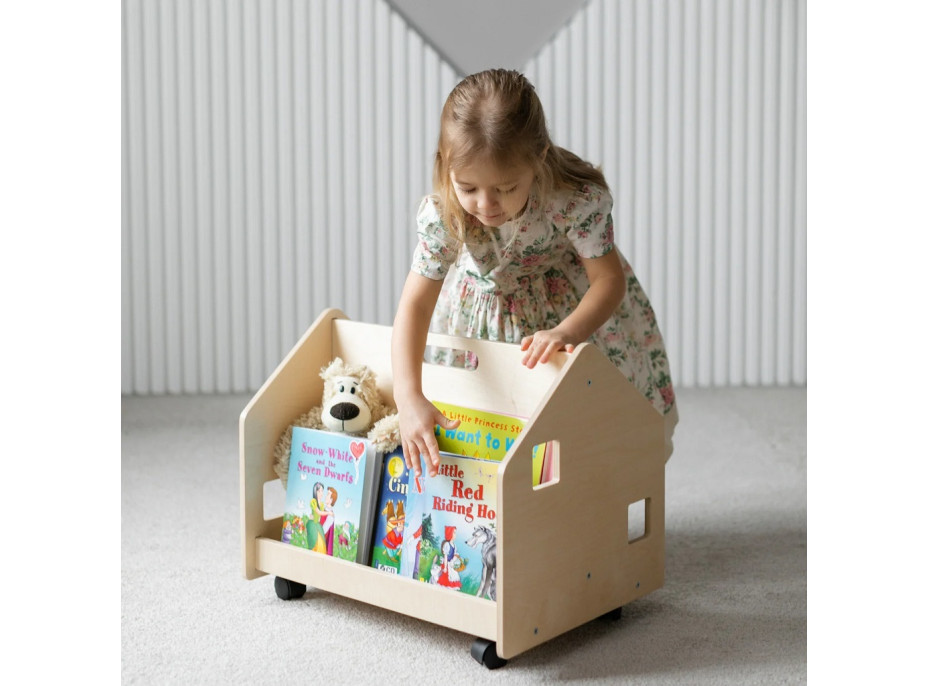 BusyKids Oboustranná knihovna na kolečkách