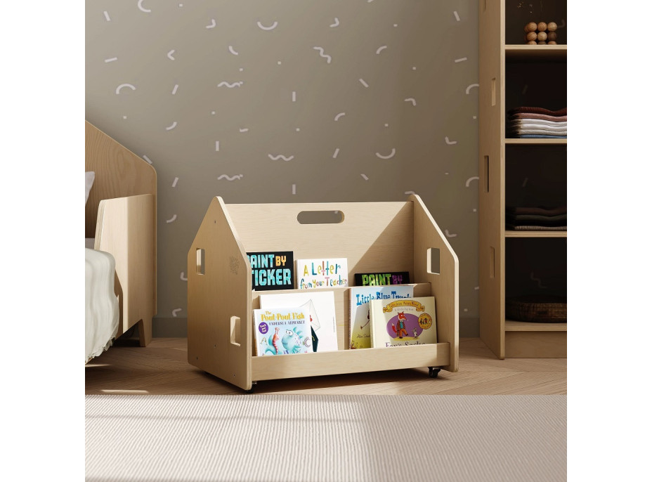 BusyKids Oboustranná knihovna na kolečkách