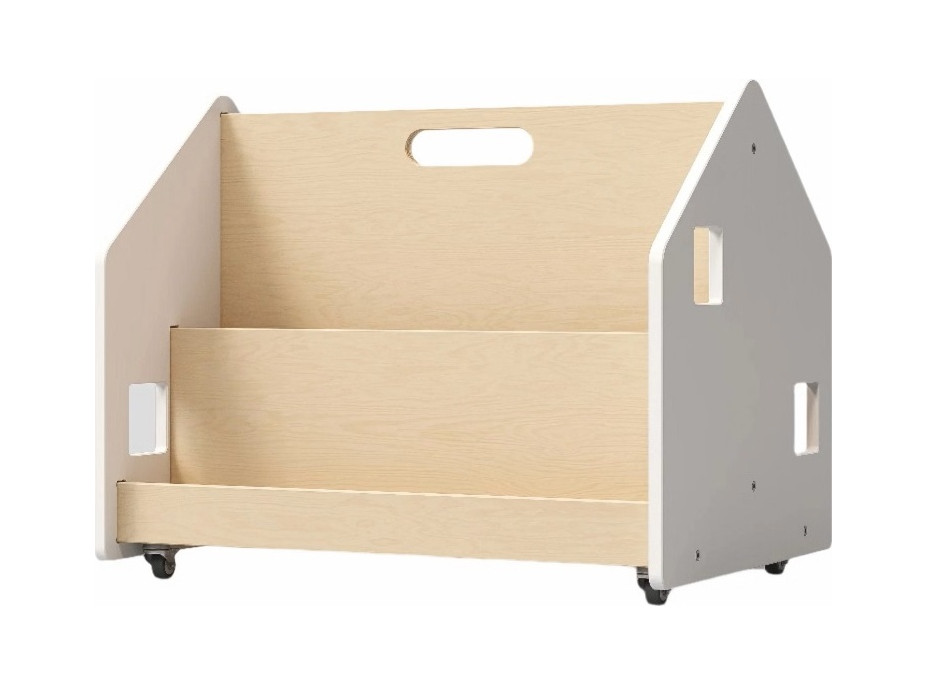 BusyKids Oboustranná knihovna na kolečkách bílá