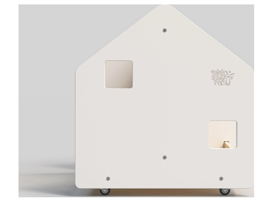 BusyKids Oboustranná knihovna na kolečkách bílá