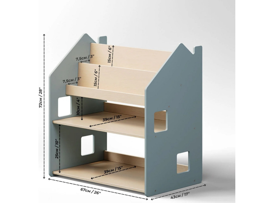 BusyKids Police na hračky a knihy modrá