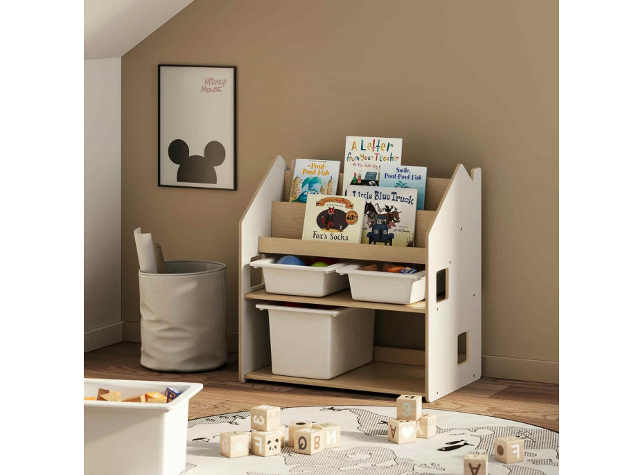 BusyKids Police na hračky a knihy bílá