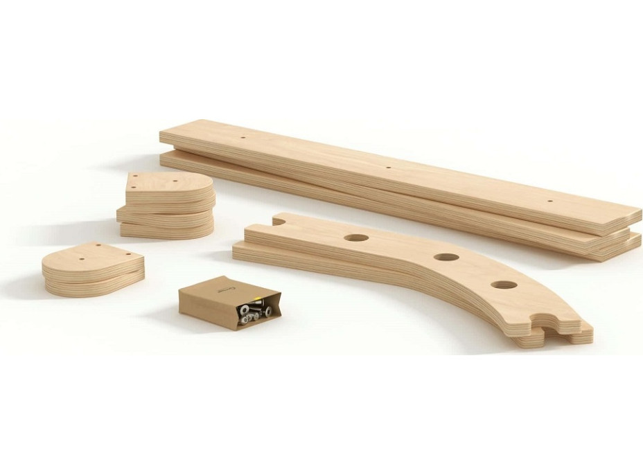 BusyKids Dřevěné domácí žebřiny s hrazdou nelakované