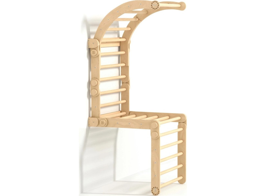 BusyKids Dřevěné domácí žebřiny s hrazdou nelakované