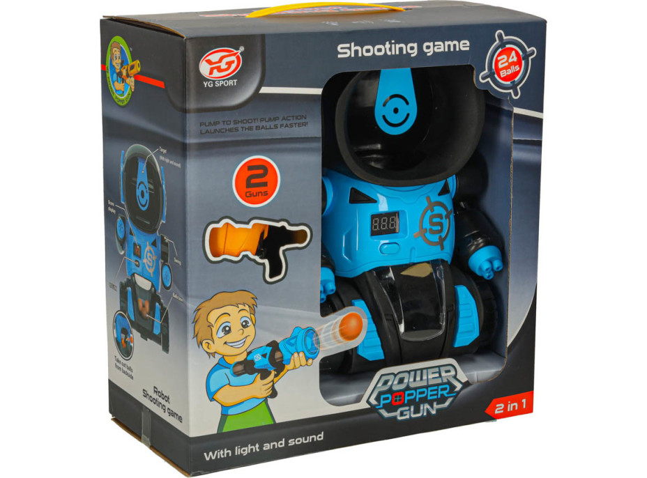 Arkádová hra - Hladový robot - set 2 pistole + míče