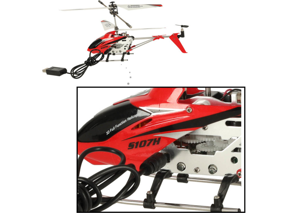 SYMA S107H RC vrtulník 2,4GHz RTF - červený
