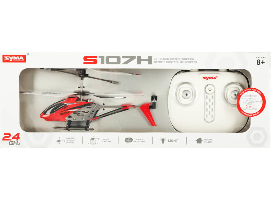 SYMA S107H RC vrtulník 2,4GHz RTF - červený
