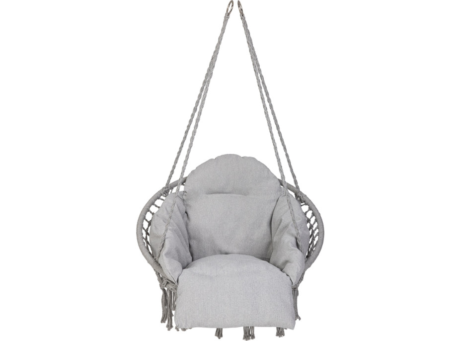 Houpací křeslo LUARO s opěradlem - šedé - 80 cm + polštář XXL