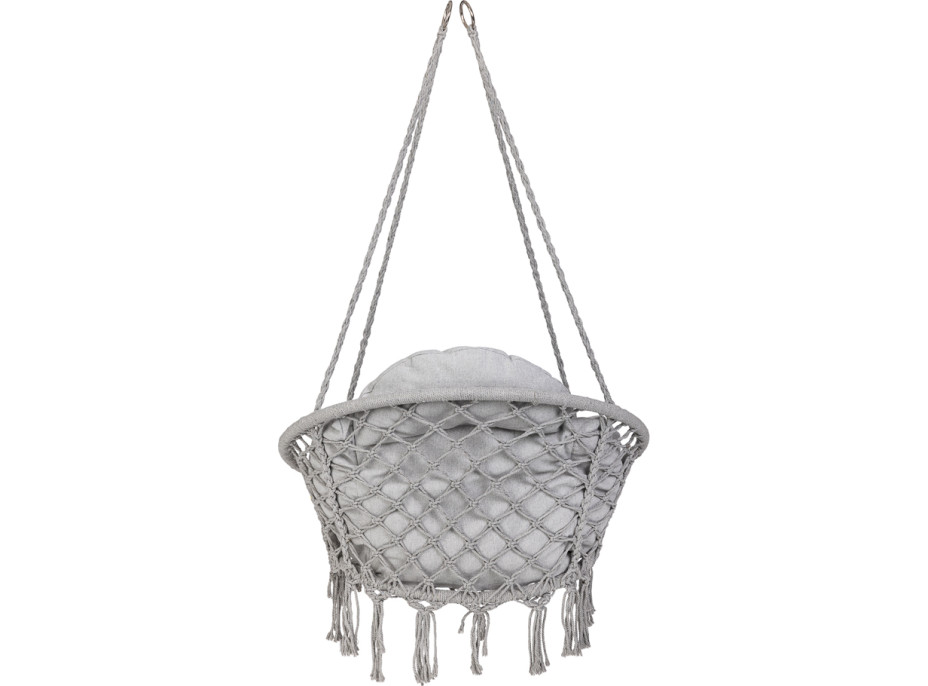 Houpací křeslo LUARO s opěradlem - šedé - 80 cm + polštář XXL