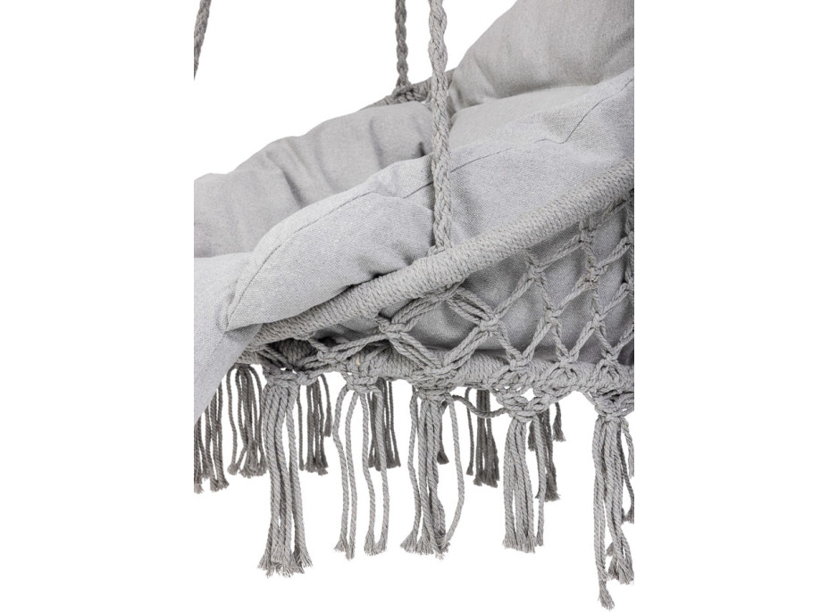 Houpací křeslo LUARO s opěradlem - šedé - 80 cm + polštář XXL