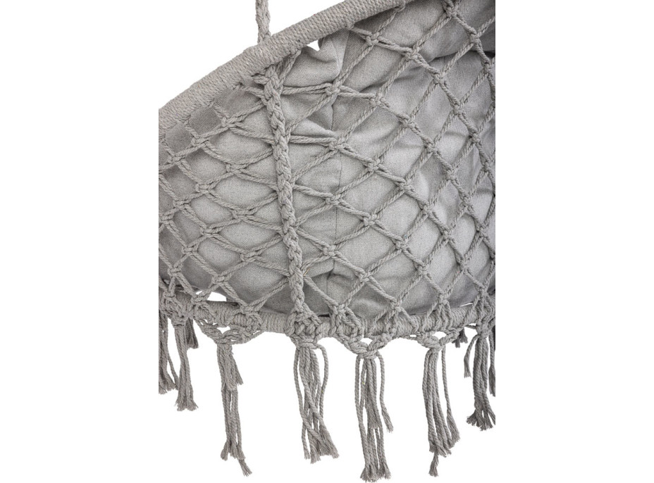 Houpací křeslo LUARO s opěradlem - šedé - 80 cm + polštář XXL