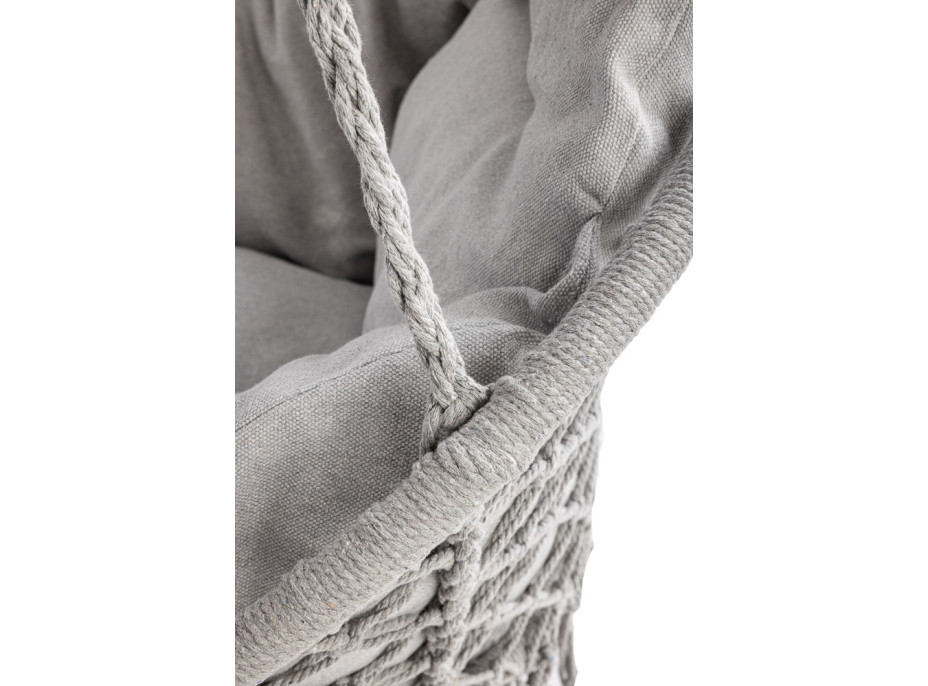 Houpací křeslo LUARO s opěradlem - šedé - 80 cm + polštář XXL