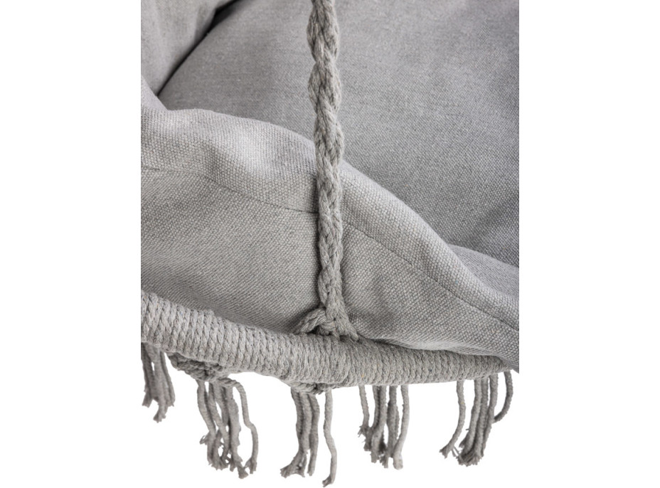 Houpací křeslo LUARO s opěradlem - šedé - 80 cm + polštář XXL